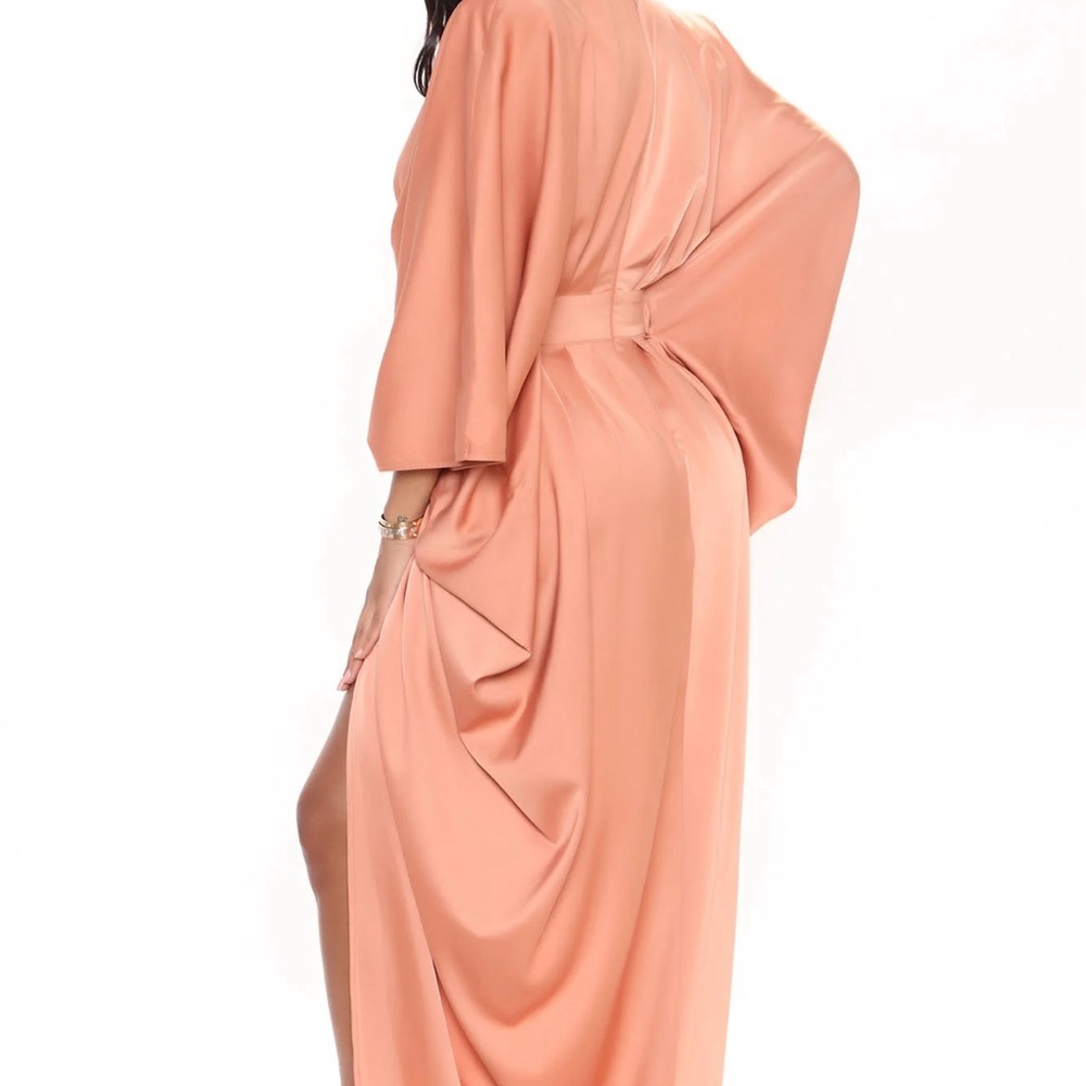 Peach Satin Dress
